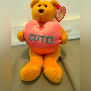 TY Beanie Babies Valenteenie Beanies Cutie Heart Valentines Day Keychain Clip